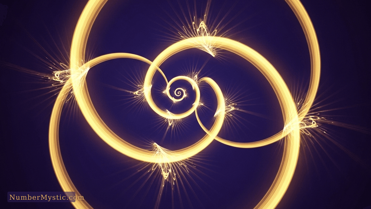 Two golden spirals intertwining representing numerology compatibility