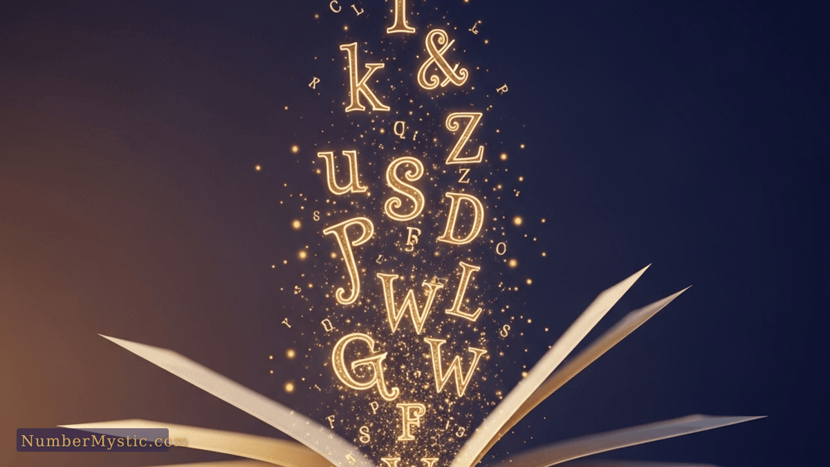 Golden letters transforming into light representing expression numbers