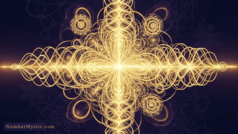 Golden letters transforming into light representing expression numbers