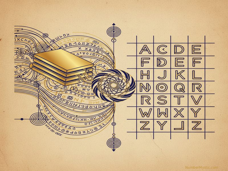 Ancient Babylonian golden symbols representing Chaldean numerology