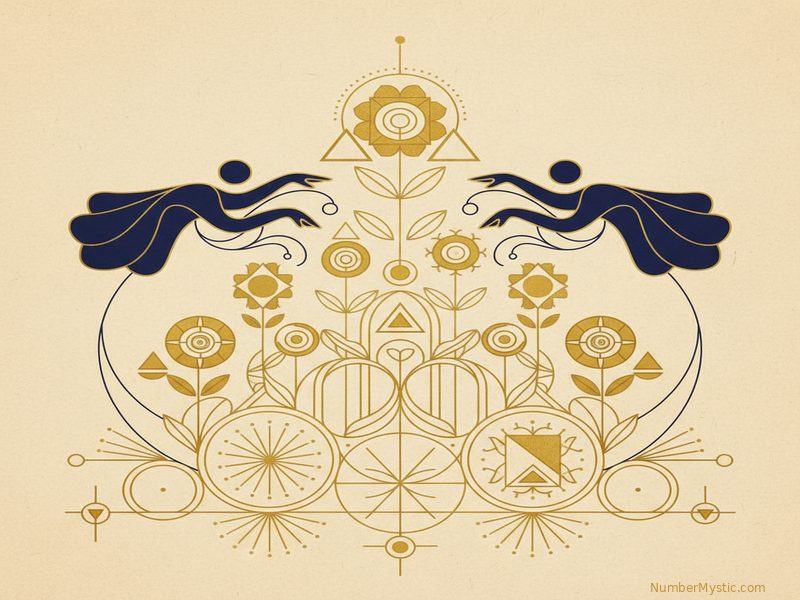 Two golden hexagons merging representing life path 6 and 6 compatibility
