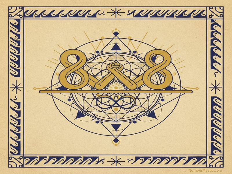 Two golden infinity symbols representing life path 8 and 8 compatibility
