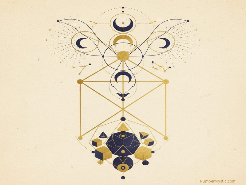 Mystical golden imagery representing life path number 22 energy