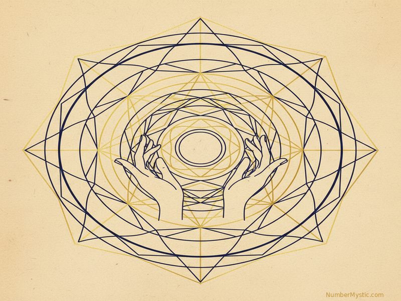 Mystical golden imagery representing life path number 33 energy