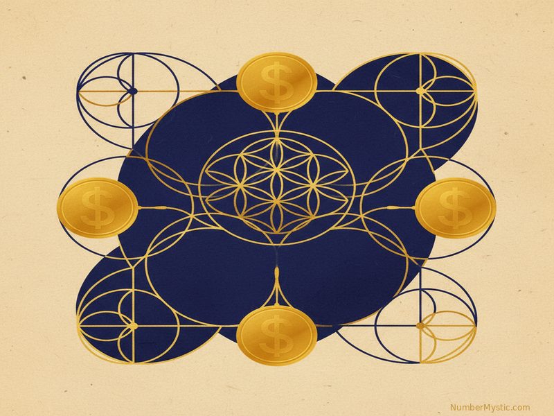 Mystical golden imagery representing life path number 8 energy