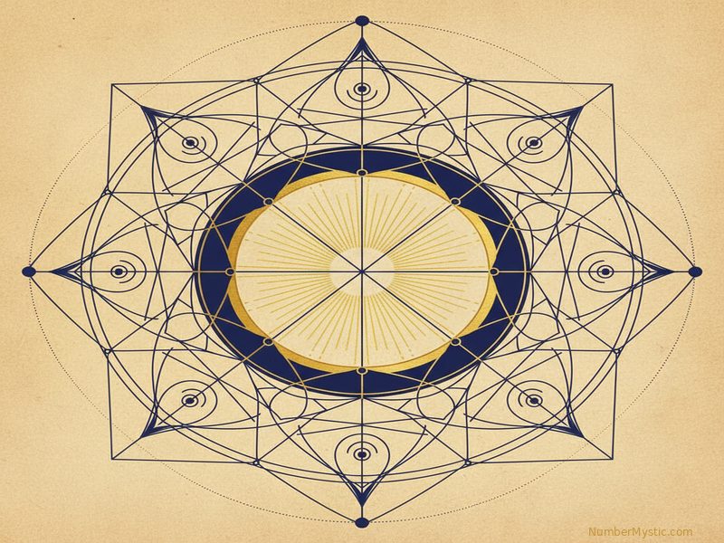 Mystical golden imagery representing life path number 9 energy