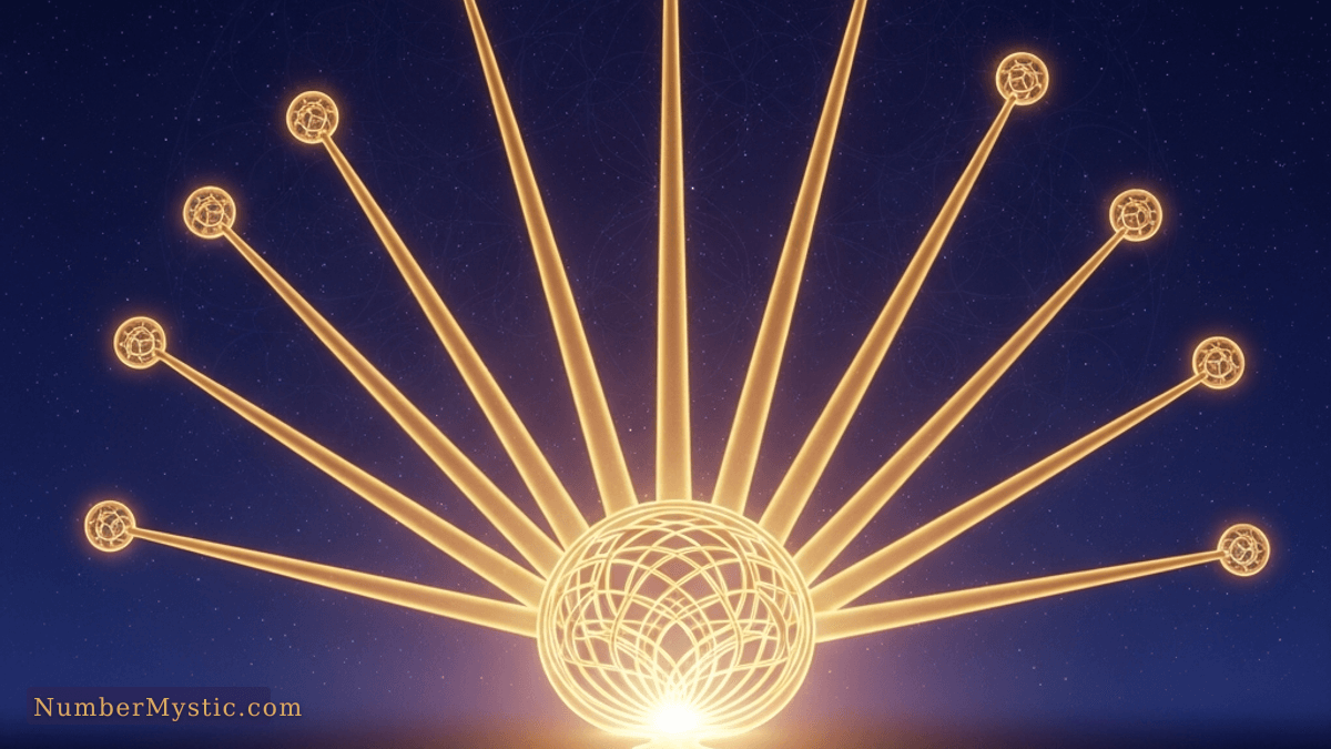 Mystical golden pathways representing life path numbers in numerology