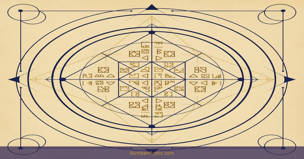 Ancient Babylonian golden symbols representing Chaldean numerology