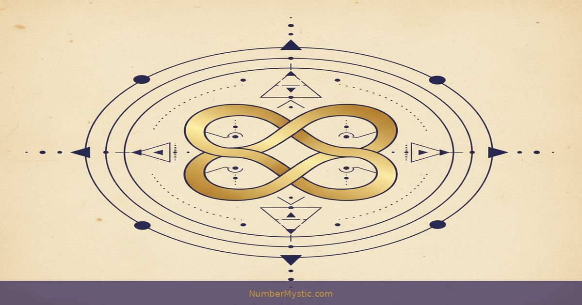 Two golden infinity symbols representing life path 8 and 8 compatibility