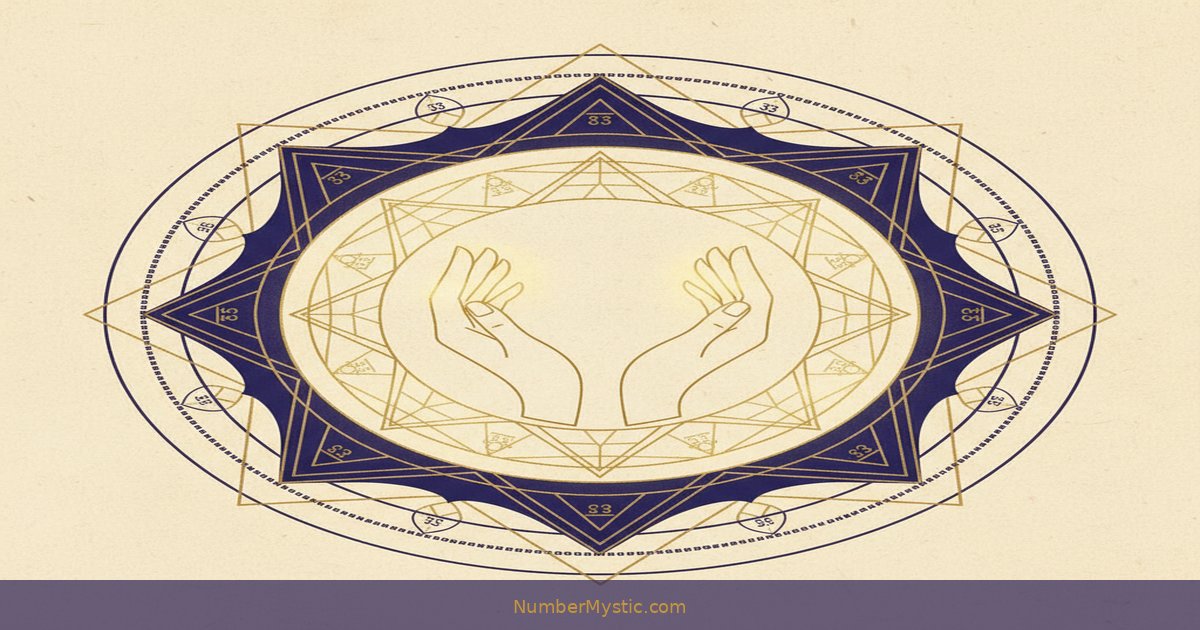 Mystical golden imagery representing life path number 33 energy