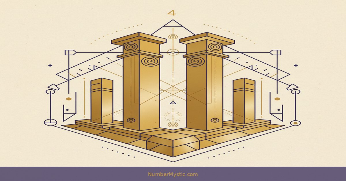 Mystical golden imagery representing life path number 4 energy