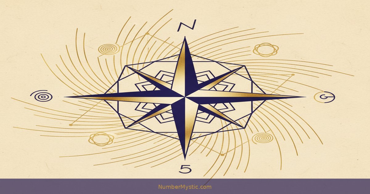 Mystical golden imagery representing life path number 5 energy