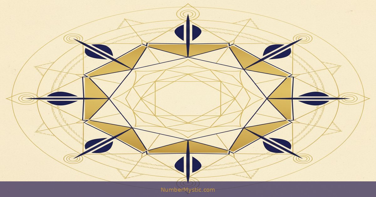 Mystical golden imagery representing life path number 9 energy