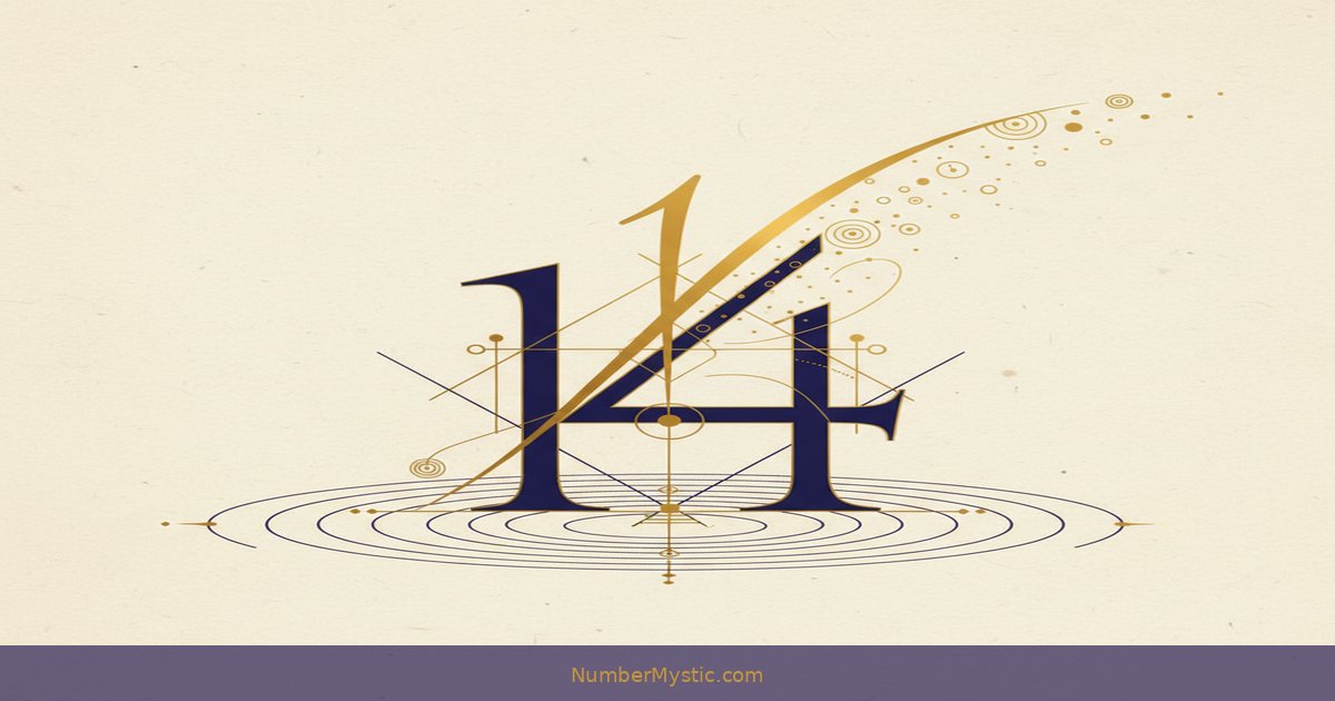 Golden flame inside geometric cage representing number 14 karmic debt