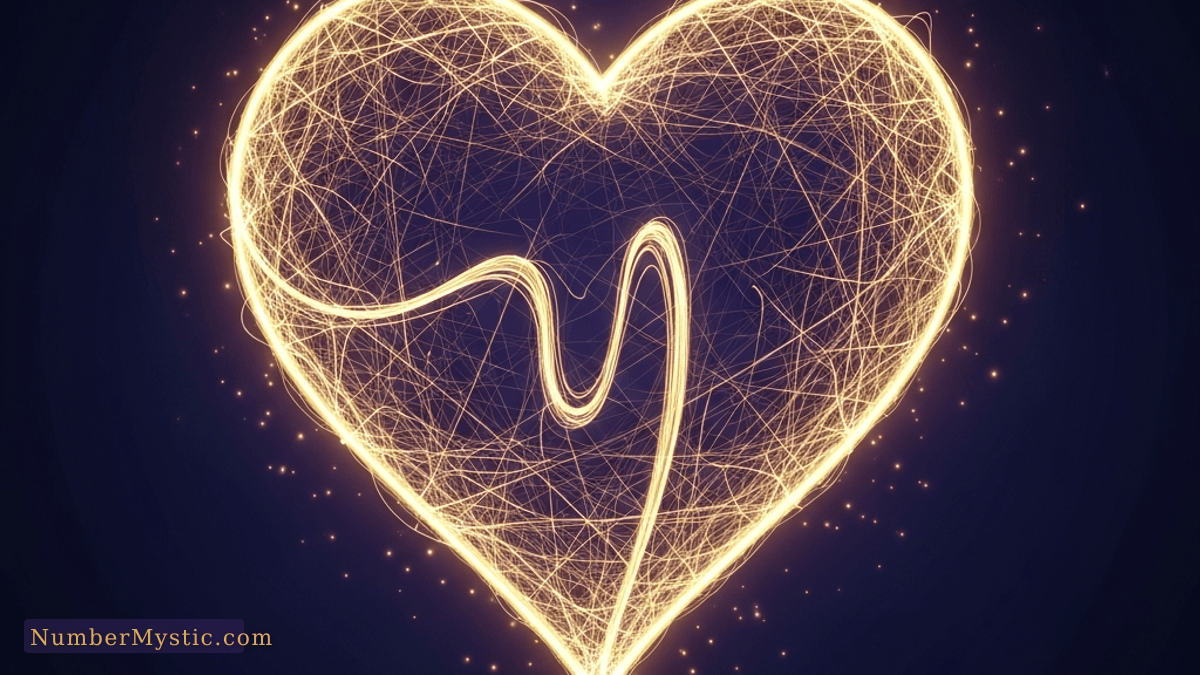 Luminous golden heart representing soul urge number energy